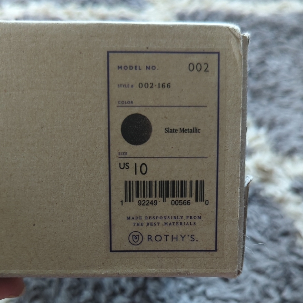 Rothy's Slate Metallic Size 10 Women's Flats - Picture 2 of 7